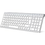 Tastiera Bluetooth, iClever Tastiera Ricaricabile Multi-Dispositivo Bluetooth 5.1con Connessione Stabile per Mac OS, Android,