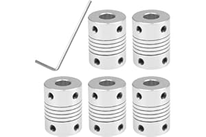 YOTINO 5 Stück Flexible Wellenkupplungen 5mm Schrittmotor-Koppler Aluminiumlegierung Gelenkverbinder für RepRap 3D Drucker