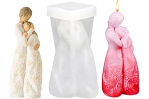 CAKEFLY Mother Daughter Candle Making Mold Silicone Mother's Day Gift Remembrance Mould Hugging Resin Mold Human Body Hug Craft Molds Wax Aromatherapy Soap Making Mold for DIY Art Birthday Mum Gift