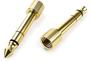 OKULI Adattatore 6.35mm a 3.5mm Filetto Connettore Jack per Auricolari Cuffie (2 Pacco)