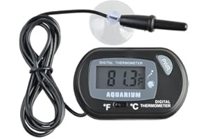 Yakamoz LCD Digital Aquarium Thermometer for Fish Tank Water Terrarium Temperature