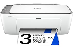 HP DeskJet 2820e 588K9B, Stampante Multifunzione a Getto d'Inchiostro A4 a Colori, Fronte e Retro Manuale, 7,5 ppm, Wi-Fi, Smart, 3 Mesi di Inchiostro Instant Ink Inclusi, Bianca