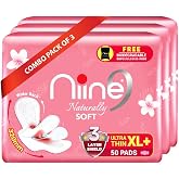 NIINE Naturally Soft Ultra Thin XL+ Sanitary Napkins fo...