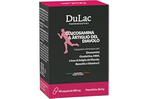 DULÀC FARMACEUTICI 1982 Dulàc Glucosamina e Artiglio del Diavolo – Integratore Articolazioni con Boswellia, MSM, Collagene, Condroitina, Vitamina C – 90 Capsule