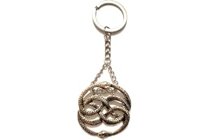 giulyscreations Auryn Portachiavi Metallo Nichel Free l'Auryn La Storia Infinita Film Book Libro Bastian Atreiu Falcor Fantasy Snake Serpenti Medaglione Pop Cosplay