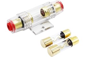 Carviya 4-8 Gauge AWG in-line Waterproof Fuse Holder with Two 100A AGU Type Fuses For Car Audio/Alarm/Amplifier/Compressors (1 Pack)