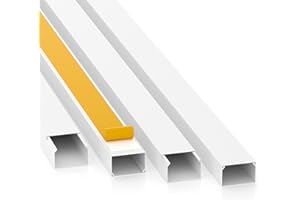 CILSON Canales profesionales para cables (4 x 2,5 x 100 cm, 8 x 1 m, 8 x 1 m), color blanco con cinta adhesiva de espuma, lista para el montaje