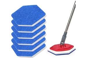 Ranjima 6-pack bad och badkar mopp påfyllningar ersättning, sexkantig form reservsvamp kompatibel med Vileda Bath Magic bad f