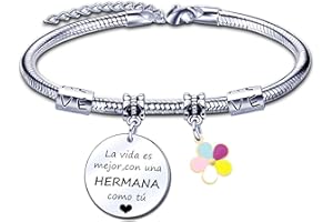 ZYMGUO Regalos Navidad Hermana Pulsera Regalo Hermana Pulsera Personalizada Ajustable para Hermana Regalos Cumpleaños