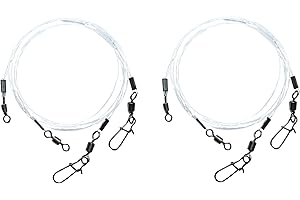 BLNTACKLE76 Behr Hardmono Lot de 4 bas de ligne pour poissons carnassiers avec émerillon et mousqueton 35 cm, 20 kg, avec autocollant Petri Heil!