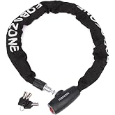 Bicycle lock, 100 cm, thickness 1 cm, 3 keys, 1300 g | Cut resistant, weather-resistant, with protective cover, easy transpor