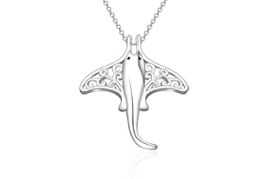 FEELMEM Stingray Necklace Ocean Sea Animal Manta Ray Stingray Pendant Necklace Gift for Stingray Lovers Explorer Jewelry Gift