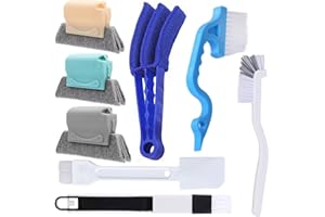 Xemnys Brosse Nettoyage, Brosse à Rainures pour Fenêtre et Porte Coulissante, Outils de Nettoyage pour Petits Espaces, Salle de Bain, Joint Carrelage, Cuisine, Store Vénitien