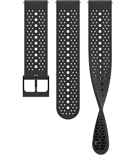 Bracelet Silicone Suunto 22mm - Compatible Race, Vertical, 9 Peak | Noir Taille S+M