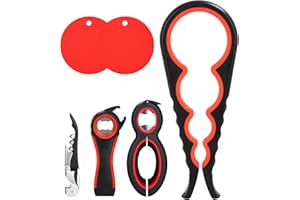 ZHUFAS 6 Stück Multifunktions Flaschenöffner 6-in-1 – Glasöffner, Dosenöffner, Schraubdeckelöffner, Greifer – Praktisch für Haushalt