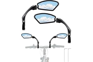 Benaewa 2 Pcs Bike Mirror, 360 Degree Rotatable Mobility Scooter Mirrors for Bike Mirror Handlebar