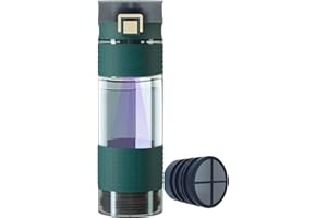 GOSOIT Tritan Purificador de filtro de agua UV para senderismo camping, botella de filtración de agua para viajes, deportes purificador de agua ultrafiltración para emergencia 17 oz