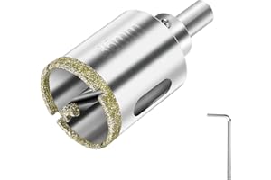 Flintronic 35mm Broca de Diamante, Cristal Broca Sierra con Broca Piloto Central, Taladro Hueco Sierra de Perforación con Revestimiento de Diamante, para Vidrio/Azulejo/Cerámica/Mármol/Piedra Caliza