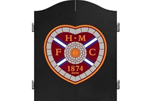Darts Corner Officially Licensed Heart of Midlothian Football Club Hearts FC Dartboard Cabinet, Available in Multiple Designs
