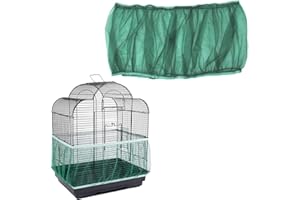 EODKSE Einstellbar Vogelkäfig Abdeckung, Extra Groß Vogelkäfig Samenfänger, Papageien Kordelzug Vogelfutter Kleintiere Netz, Abdeckung Rock Bewachen für Runde Quadratische Käfige