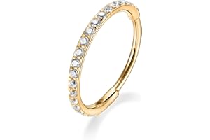 AROWRO 20G 18G 16G 14G CZ Nasenringe Septum Clicker Knorpel Conch Ohrring Hoop 316L Chirurgische Stahl Conch Daith Helix Tragus Piercing Schmuck