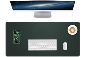 Lllunimon Skórzana podkładka do myszy Biurko Antypoślizgowa Desk Pad Laptop Mouse Pad Mat Wodoodporna podkładka do Pisania do Biuro i Domu (Ciemnozielony, 120x43cm)