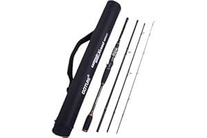 Goture 4 Piece Travel Fishing Rod with Rod Case - Carbon Fiber Casting/Surf/Spinning Rod - Portable Lightweight Sea Fishing Rod 6.6ft - 12ft for Saltwater Freshwater Carp, Trout, Bass, Walleye, Pike