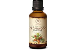AROMATIKA TRUST THE POWER OF NATURE Cedarwood Oil 50ml - 100% Pure & Natural Essential Oil - Cedrus Atlantica - Morocco - for Aromatherapy - for Skin Health & Relaxation - Amazing Massage - Fragrant Diffuser - Aroma Lamp