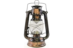 HOMELIFE FOR EASY LIVING HomeLife Nebraska LED Storm Lamp with 15 Bright LED's / Carry Handle / Weatherproof Design / Variable Dimmer Settings / Energy Saving / Battery Operated - D1201CP - Copper