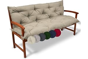 Beautissu Coussin Banc de Jardin Flair BR - Coussin Exterieur Jardin, terrasse, Balcon – Matelas Exterieur Confortable - 180x50x50 cm - Nature