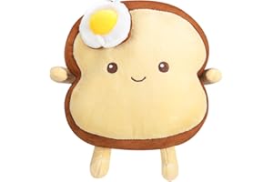 DOMEILLEUR Toast Brot Kissen, lustige Brotform, gefüllte Puppe, Cartoon Toast Plüschtier Kissen, kleines süßes gefülltes Plüsch Toast Sofa Kissen, Kinder und Erwachsenenheim, Schlafzimmer, Dekorationsgeschenk