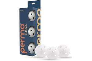 permo PRO 26 Pickleball Balls Pack of 3, 26 Precise Holes Indoor Ball with High Visibility, High Bounce& True Flight, Durable Pickle Ball for Practice & Tournament,Ideal for All Skill Levels (White)