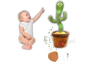 Acction® Cactus Chi Danza e Ripete - USB Ricaricabile - Volume Regolabile - Registratore Luminoso - 120 Canzoni - Giocattolo Interattivo per Bambini - Divertente ed Educativo