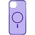 Tech21 Evo Check designed for iPhone 14 PLUS case cover compatible with MagSafe with 16 feet drop protection - Wondrous Purple