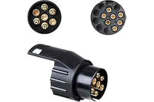 XUEYI Adaptateur Remorque 7 Broches vers 13 Broches, Adaptateur Prise Attelage 7 Broches vers 13 Broches, Adaptateur 7 vers 13 Broches pour Remorque, Voiture, Camion, Caravane