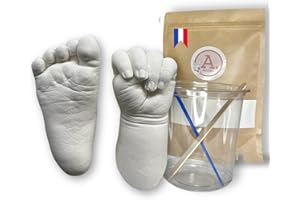 GÉNÉRIQUE Kit Empreintes 3D pour Bébé - Réalisez 2 Empreintes Mains et Pieds | Marque Ancrer Made in France | Idéal pour Cadeau de Naissance Baptême | Facile à Utiliser | 100% Naturel | Souvenirs Enfant