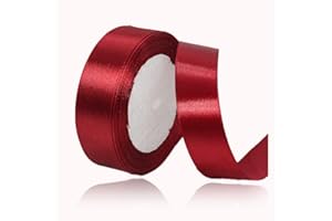 ALOHOVME Nastri Borgogna 20mm, 23 metri Nastro di Raso Vino Rosso per l'imballaggio di regali, Artigianato fai da te, Bows Making, Mazzi di fiori, Palloncini, Festa nuziale e Decorazioni per torte