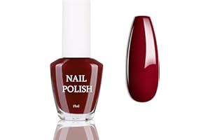 EONFAVE Nail Polish - Wine Red Nail Varnish - Burgundy Red Nail Polish - Long Lasting Chip Resistant & Quick Drying Nail Polish for DIY Nail Art Manicure at Home (Wine Red)