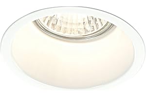 NATIONAL LIGHTING Peake Anti Glare Dimmable Low Profile Recessed Downlight GU10 Spotlight in a Gloss White Finish