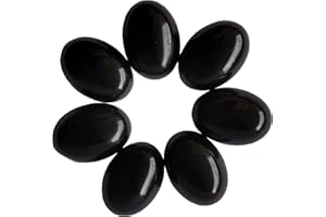 Manekieko 7 Stück Ovale Cabochons Kristallstein-Edelsteinperlen Mit Flacher Rückseite Für Die Schmuckherstellung Zum Selbermachen, 18 x 13 mm