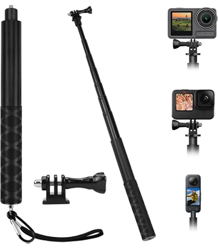 Bastone Selfie Per Action Cam - Monopiede Regolabile 30-93 Cm Per Sport E Avventure - Foto 2
