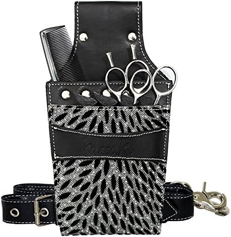 Hairdressing Scissor Pouch Bag Silver Kassaki Waist Holster Barber Pet Grooming Salon