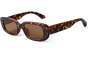 ADEWU Occhiali da Sole Retrò Occhiali Rettangolari Occhiali Piccoli alla Moda per Donna Uomo