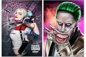 DCIDBEI 30 x 40 cm, 2 Set Diamond Painting Gothik, Diamantmalerei Gemälde, Gelegenheitsspiel, Grusel Party Geschenk,Wohnzimmer Schlafzimmer Dekoration–Clown und Frau