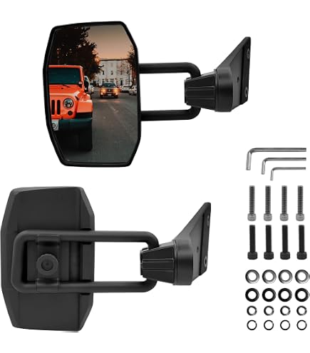 Manual Passenger Driver Side Door Mirrors Pair Set for 1987-2002 Jeep Wrangler e