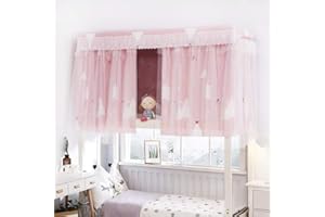 IPENNY Students Dormitory Bed Canopy Single Sleeper Bunk Dustproof Bed Curtains Blackout Cloth Mosquito Nets Bed Tent Curtain for Junior Loft Bed College Students Dorm Sleep Privacy Bed Spread Curtains