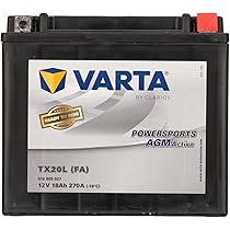 VARTA motorfietsbatterij 6 Ah / 100 A - 105 mm Powersports Active AGM - lange levensduur, voorgeladen, onderhoudsvrij, geschikt voor motoren, scooters, quads, jetski's en sneeuwscooters, zwart