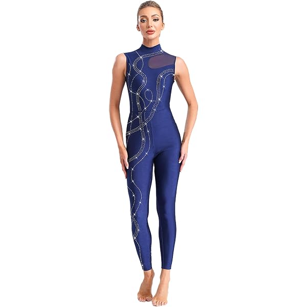 Justaucorps De Danse Asymétrique Femme – Une Manche, Strass, Pour Gym Et Patinage