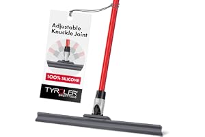 Tyroler Bright Tools patenterade golv squeegee tålbar 45 cm, solid 100% silikon, lång 4 delar handtag 140 Cm, husterbar knogfog - bäst för tvätt, torkning, badrum, våtrum, golv
