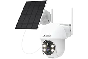 ANRAN 2K Bezprzewodowa zewnętrzna kamera monitorująca WiFi, Orientowalna kamera kopułkowa 360° z bateriami, wykrywanie człowieka PIR, dwukierunkowe sterowanie aplikacją audio kompatybilna z Alexa, Q01